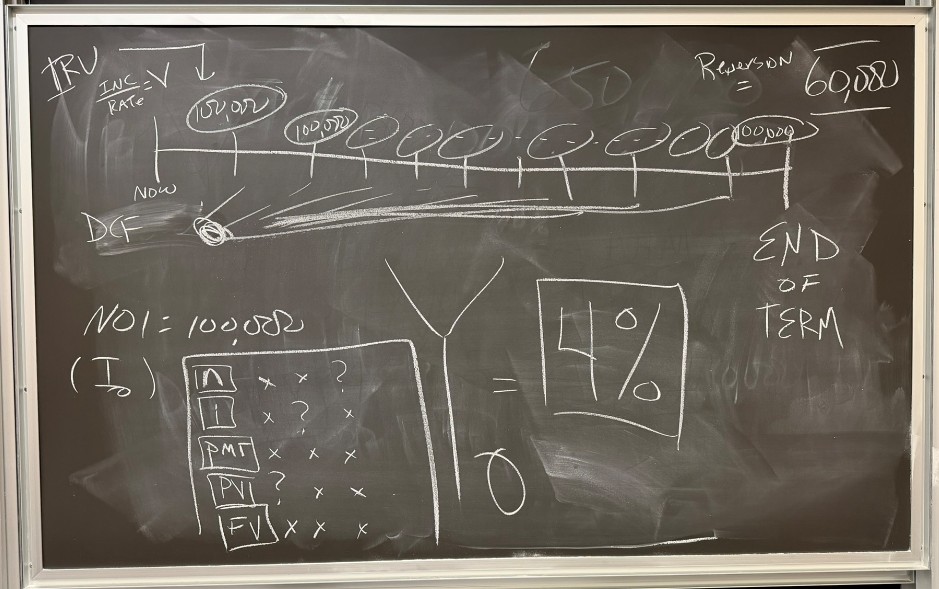 Chalkboard: solving value by DCF on HP12c